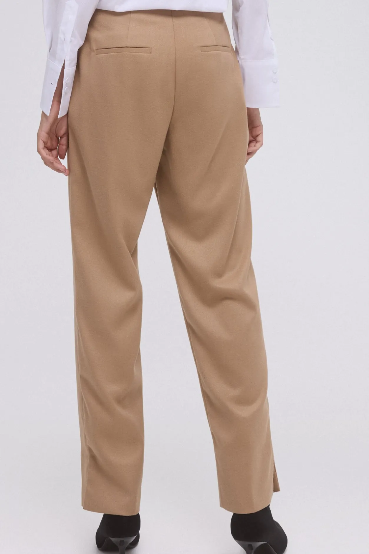 Pedro del Hierro Pantalón recto trabilla Beige Discount