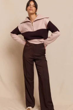 Slowlove Pantalón satinado Marr&oacute;n oscuro Best