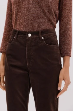 Cortefiel Pantalón sensational velvet Marr&oacute;n oscuro Best