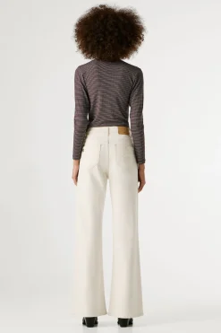 Pepe Jeans Pantalón vaquero acampanado tiro alto marfil Outlet