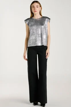 Vila Pantalón vaquero ancho Negro Outlet