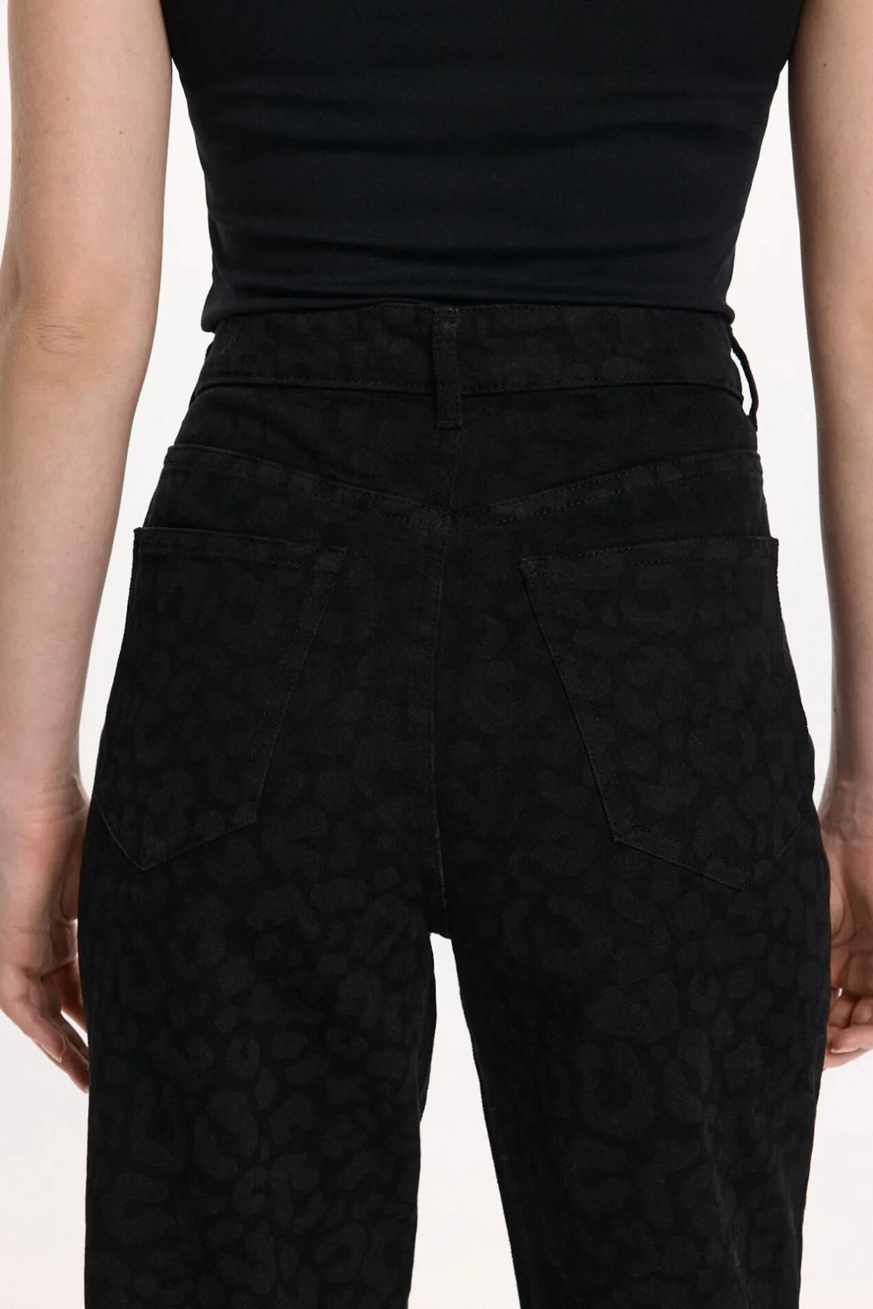 Vila Pantalón vaquero animal print Negro New