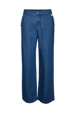 Vero Moda Pantalón vaquero de tiro alto Azul marino Sale