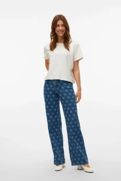 Vero Moda Pantalón vaquero estampado Azul Clearance