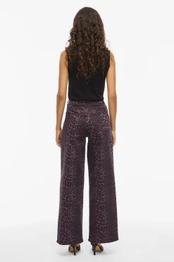 Vila Pantalón vaquero estampado leopardo Estampado granate Sale