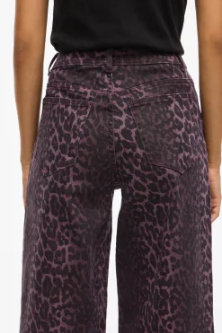 Vila Pantalón vaquero estampado leopardo Estampado granate Sale