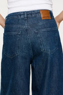 Selected Pantalón vaquero pinzas algodón orgánico. Azul marino Best