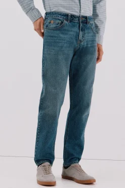 Cortefiel Pantalón vaquero tapered fit Azul Hot