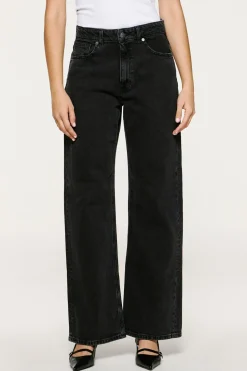 Selected Pantalón vaquero Wide Leg. Negro Clearance