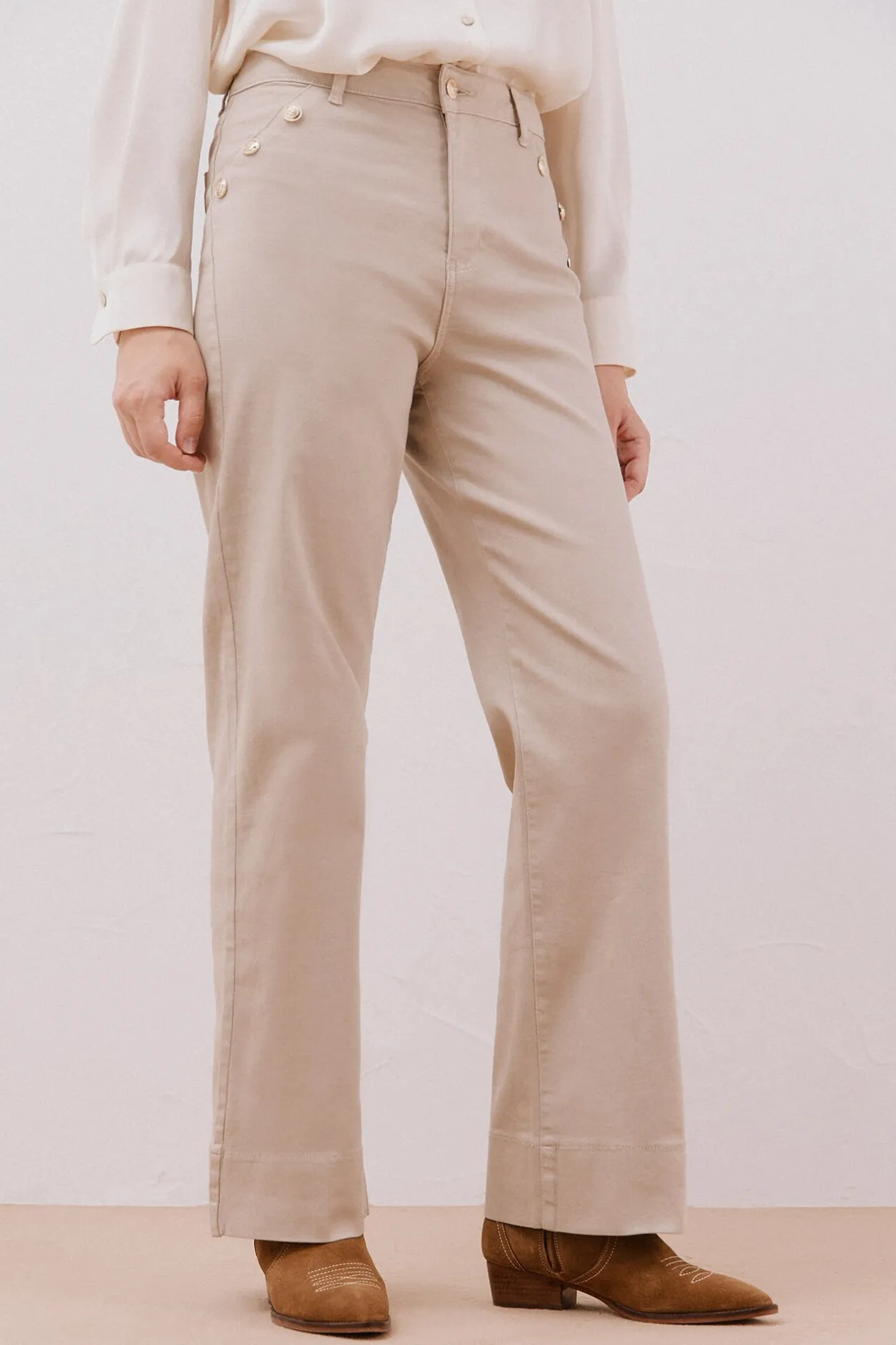 Cortefiel Pantalones buttons Marfil Hot