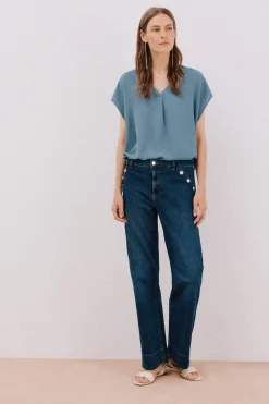 Cortefiel Pantalones buttons Azul Discount