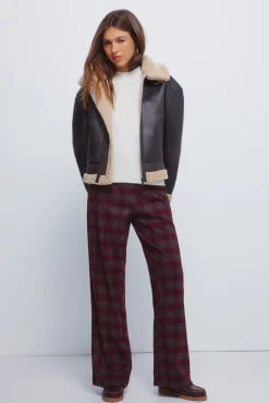 Springfield Pantalones jogger cuadros burdeos Sale