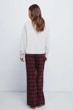 Springfield Pantalones jogger cuadros burdeos Sale