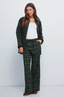 Springfield Pantalones jogger cuadros verde