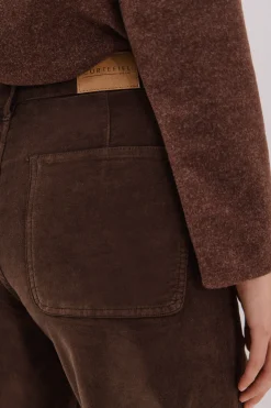 Cortefiel Pantalones Marine Velvet Marr&oacute;n oscuro