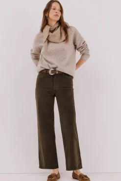 Cortefiel Pantalones Marine Velvet Kaki Hot