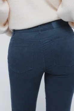 Springfield Pantalones pana low flare azul Online