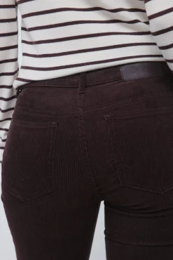 Springfield Pantalones pana low flare marr&oacute;n Best