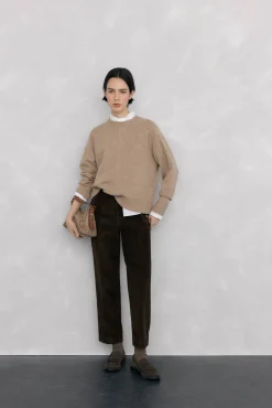 Pedro del Hierro Pantalones pana slim classic Marr&oacute;n Outlet