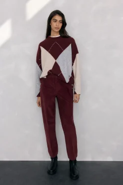 Pedro del Hierro Pantalones pana slim classic Burdeos Outlet