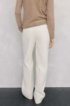 Pedro del Hierro Pantalones pana wide leg classic Crudo