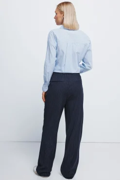 Springfield Pantalones pinzas goma cintura azul New