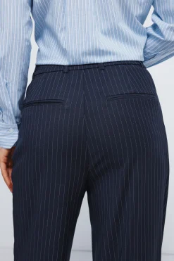 Springfield Pantalones pinzas goma cintura azul New