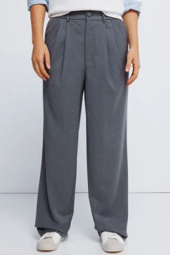 Springfield Pantalones pinzas goma cintura gris Sale