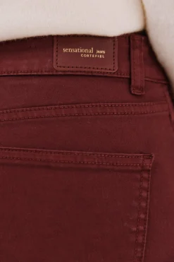 Cortefiel Pantalones Sensational color Granate Sale