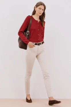 Cortefiel Pantalones Sensational color Marfil Clearance