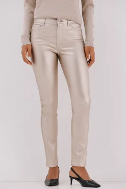 Cortefiel Pantalones sensational resinados Beige Hot