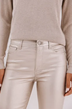 Cortefiel Pantalones sensational resinados Beige Hot