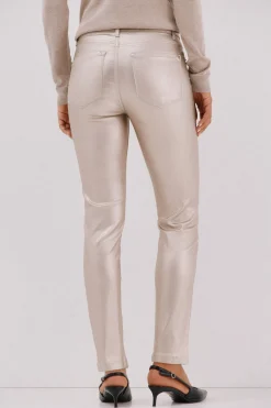 Cortefiel Pantalones sensational resinados Beige Hot