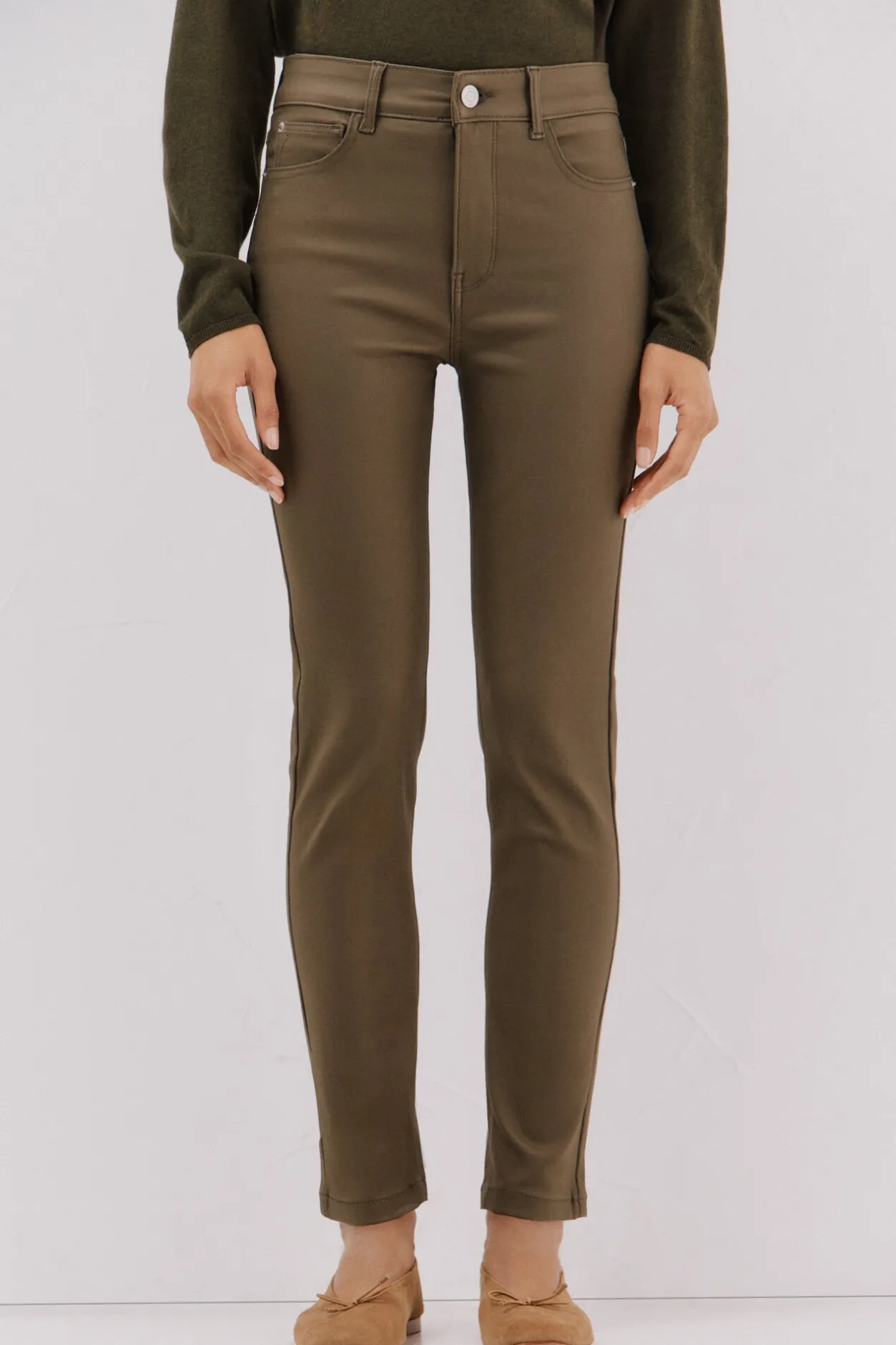 Cortefiel Pantalones sensational resinados Verde Best