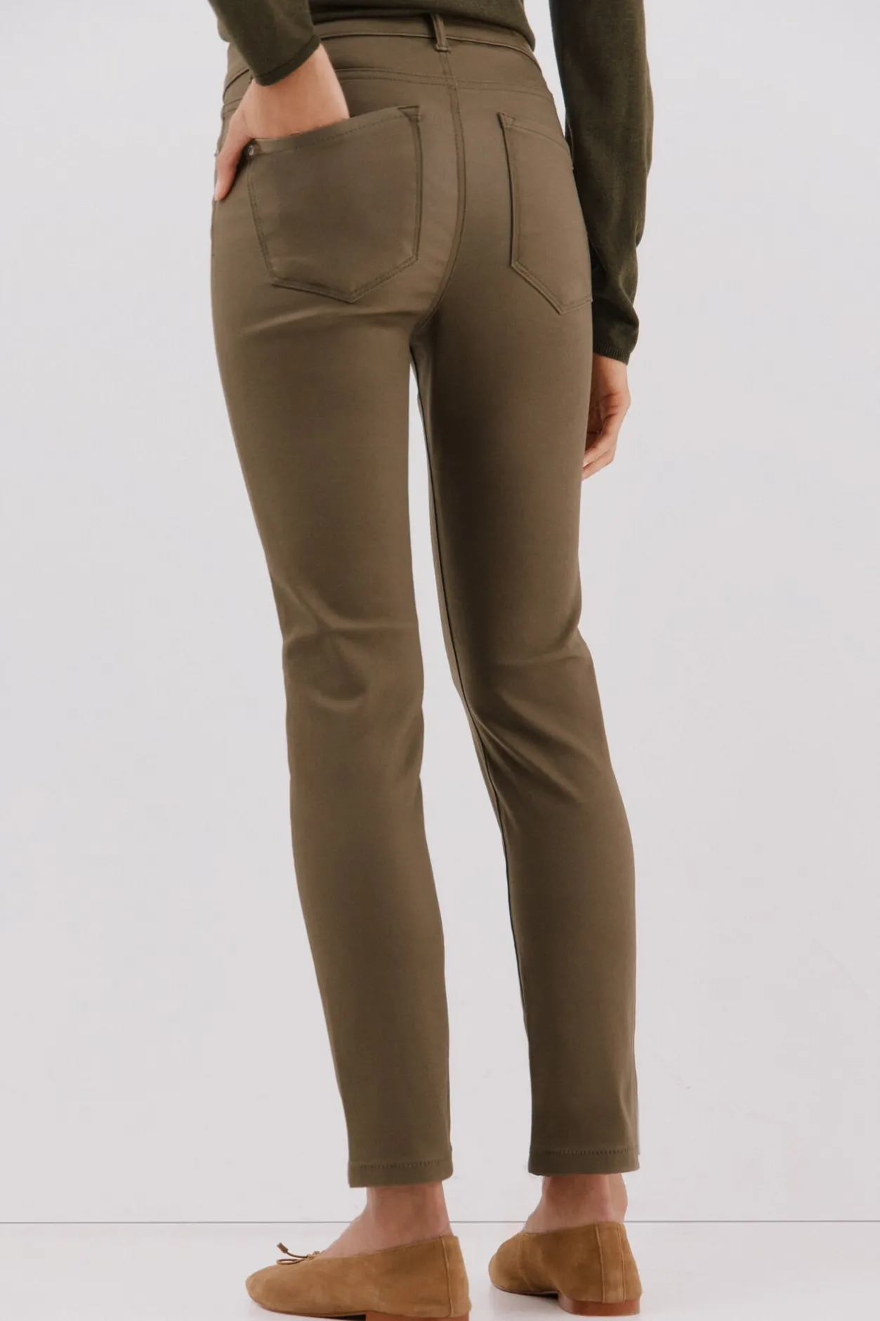 Cortefiel Pantalones sensational resinados Verde Best