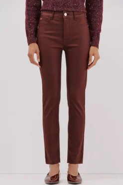 Cortefiel Pantalones sensational resinados Granate Online