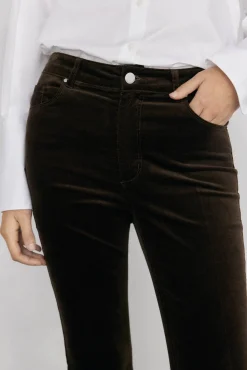 Pedro del Hierro Pantalones terciopelo flare cropped Marrón Best
