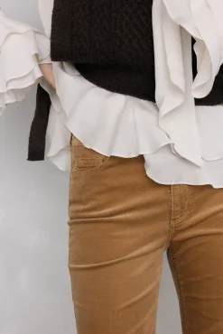 Pedro del Hierro Pantalones terciopelo push up flare Beige New