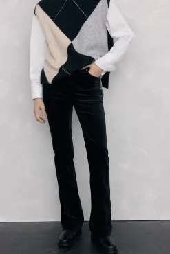 Pedro del Hierro Pantalones terciopelo push up flare Negro Best