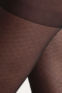 DIM Panty transparente con print de rombos 20 Deniers negro New