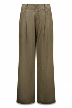 Hoss Intropia Paola. Pantalones con pliegues Kaki Outlet