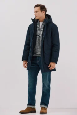 Cortefiel Parka 4 bolsillos Azul marino Online