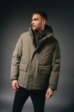 OOTO Parka acolchada capucha Kaki Clearance