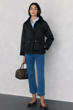 Pedro del Hierro Parka acolchada tejido encerado Marr&oacute;n New