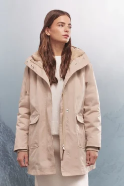 Springfield Parka capucha 2 en 1 repelente al agua beige Online