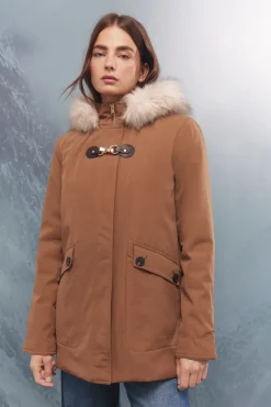 Springfield Parka capucha cierre metálico Sorona Aura nude Sale