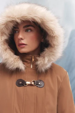 Springfield Parka capucha cierre metálico Sorona Aura nude Sale