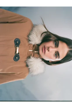 Springfield Parka capucha cierre metálico Sorona Aura nude Sale