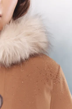 Springfield Parka capucha cierre metálico Sorona Aura nude Sale