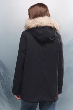 Springfield Parka capucha cierre metálico Sorona Aura azul Clearance